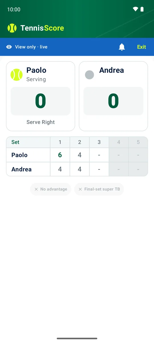 Live score as seen by a spectator