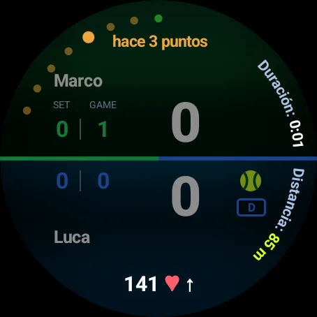 Historial del reloj Wear OS: la puntuación de hace unos puntos